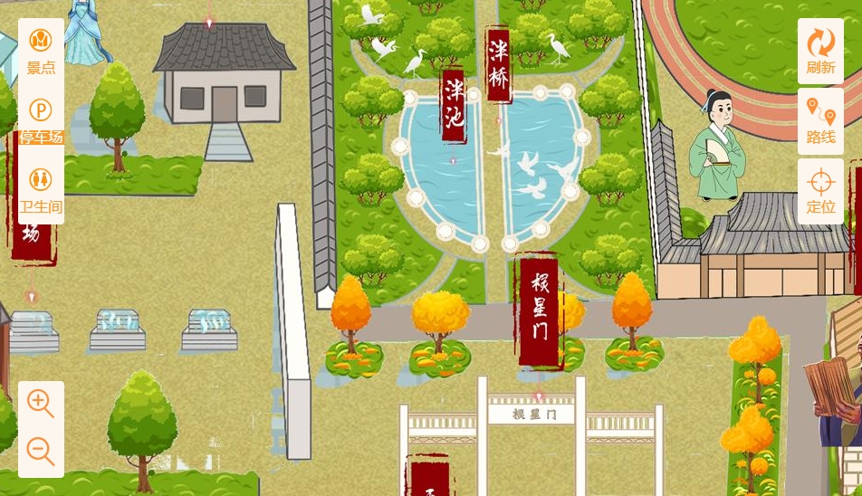 排湖风景区手绘地图景区语音讲解导览系统：智慧景区建设的基石